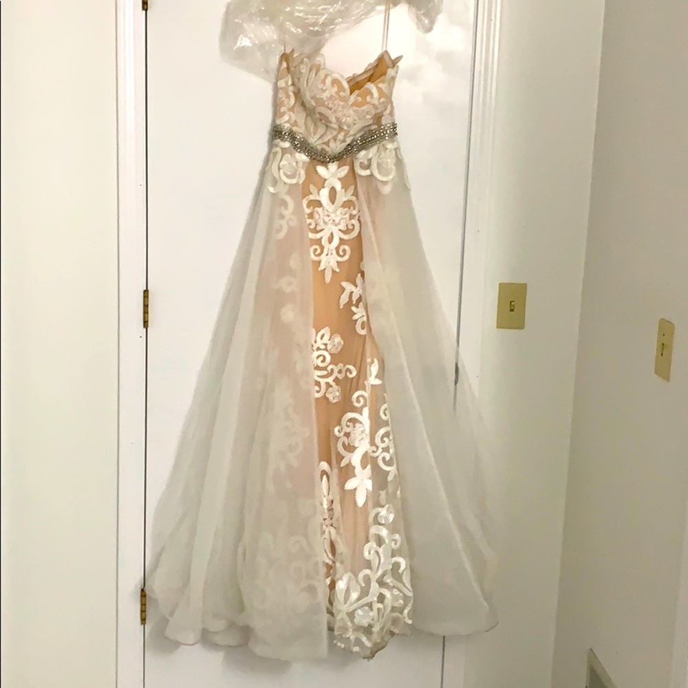 White and Ivory Lace Dress